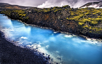 Nature, Rivers, Stones, Iceland, Blue Water, Hot Spring HD wallpaper