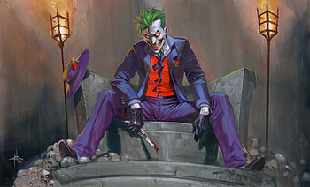 Joker Sitting, joker, superheroes, supervillain, art HD wallpaper