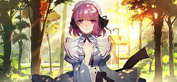 Pink hair, beautiful, cute eyes, anime girl HD wallpaper