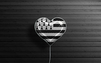 I Love Brittany, , realistic balloons, black wooden background, Day of Brittany, french provinces, flag of Brittany, France, balloon with flag, Provinces of France, Brittany flag, Brittany HD wallpaper
