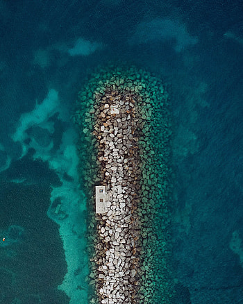 Nature, Water, Stones, Sea, View From Above, Breakwater HD phone wallpaper