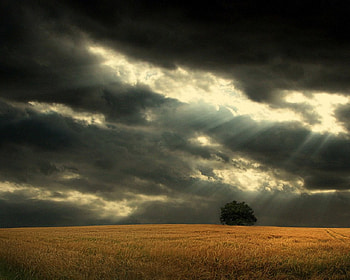 Amazing, clouds, rain, sun HD wallpaper