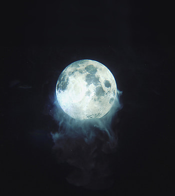 Moon, glow, smoke, dark HD phone wallpaper