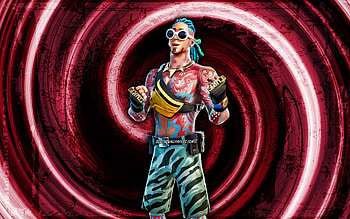 King Krab, purple grunge background, Fortnite, vortex, Fortnite characters, King Krab Skin, Fortnite Battle Royale, King Krab Fortnite HD wallpaper
