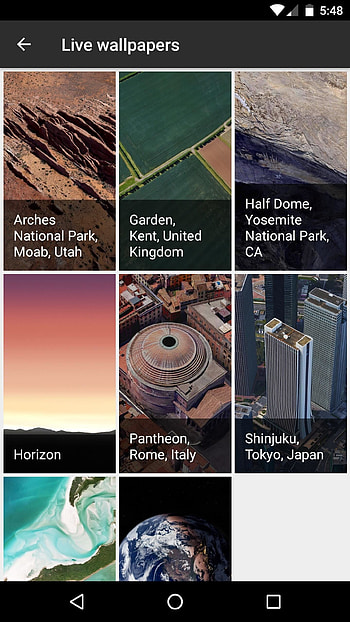 (1) Setting Live Earth through the Pixel Launcher. (2) Setting Live Earth with a custom launcher. HD phone wallpaper