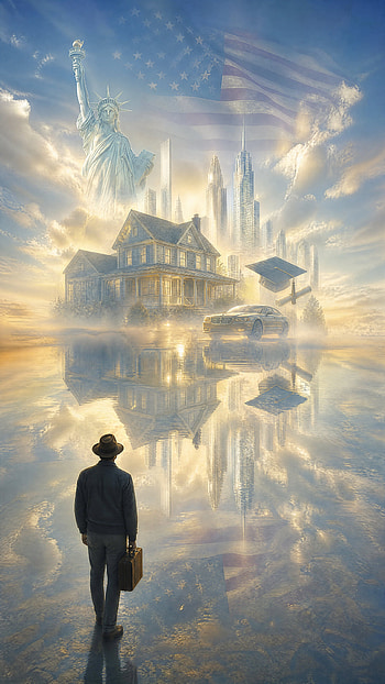 American Dream: Reflections | Path to the American Dream | Dreamscape of Liberty, House HD phone wallpaper