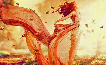 Angel Winds, women, redhead, fantasy, beauty HD wallpaper