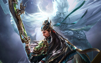 Fantasy man, blue, samzzz jin, fantasy, man, asian HD wallpaper