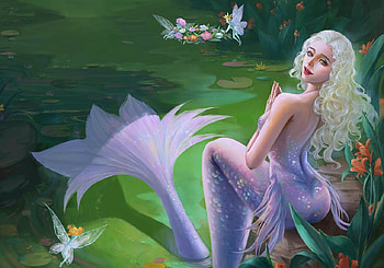 Beautiful Mermaid, mermaid, art, , beautiful, girl, woman, digital, fantasy, siren HD wallpaper
