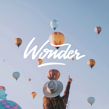 Sky, Balloons, Words, Girl, Inscription, Hat, Surprise, Astonishment HD phone wallpaper