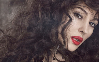 Monica Bellucci, Celebrity allure, Red lipstick, Sensual beauty HD wallpaper