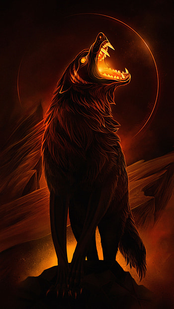 Art, Dark, Grin, Predator, Wolf HD phone wallpaper