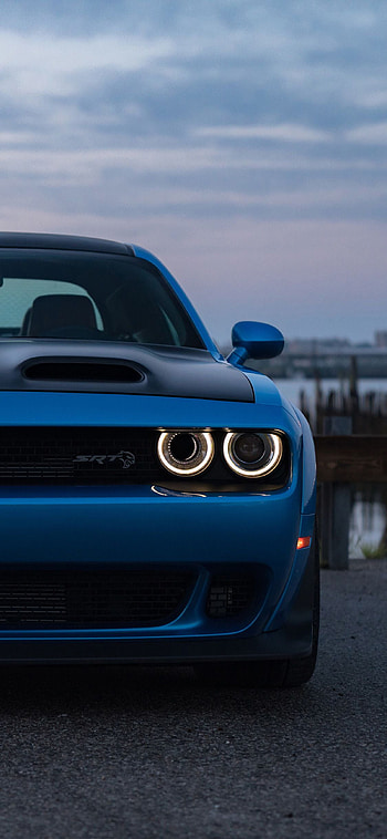 Amazing Blue Challenger, Dodge Challenger SRT Hellcat HD phone wallpaper