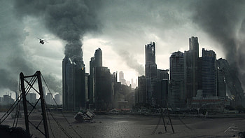 destroyed Â· skyscrapers Â· vehicles Â· cities HD wallpaper