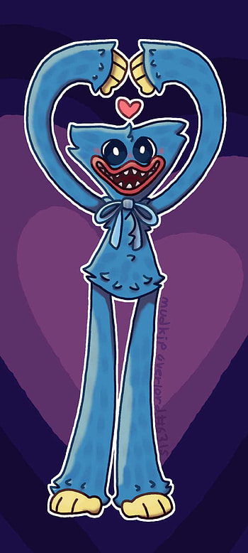 poppy playtime, wuggy, corazon, huggy, azul, morado, juego HD phone wallpaper
