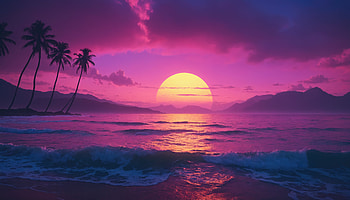 Palm Synthwave Waves, palm, trees, synthwave, artist, artwork, digital-art HD wallpaper