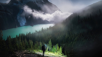 Midnight Explorations Under The Full Moon , graphy, mountains HD wallpaper