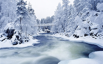 Landscape, Winter, Rivers HD wallpaper
