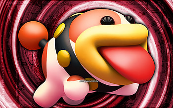 Poochy, pink grunge background, vortex, Super Mario, cartoon dog, Super Mario characters, Super Mario Bros, Poochy Super Mario HD wallpaper
