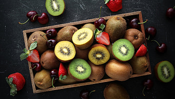 Fruit , Kiwi and strawberries, Bursting with flavors, Delicious combination HD wallpaper