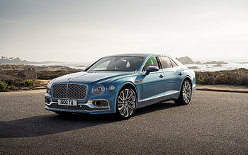 2022, Bentley Flying Spur Mulliner, , front view, exterior, luxury sedan, blue Flying Spur Mulliner, British cars, Bentley HD wallpaper
