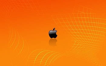 apple, black, orange, lines HD wallpaper