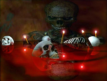 SKELETON BLOOD, 3d, fantasy, skeleton, red, skull, blood HD wallpaper