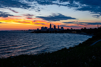 Cities, Sea, Twilight, City, Building, Coast, Dusk HD wallpaper