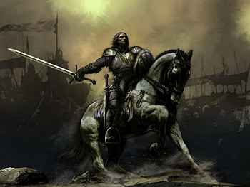 knight, horse, sword, armour HD wallpaper