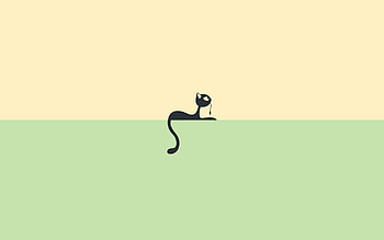 Cat, Minimalism, , Drawing HD wallpaper