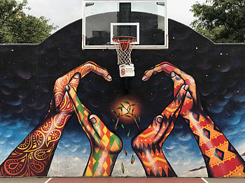 Art, Hands, Graffiti, Basketball Net, Basketball Grid HD wallpaper