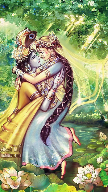 Radha Krishna , Nature Background, Raasleela HD phone wallpaper
