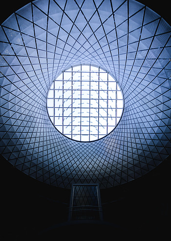 Architecture, Building, Miscellanea, Miscellaneous, Glass, Round, Ceiling HD phone wallpaper