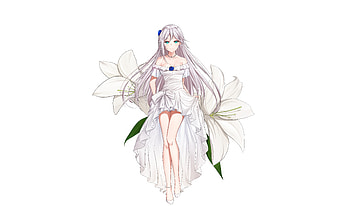 Cecilia Shania, white dress, minimal, beautiful, anime girl HD wallpaper