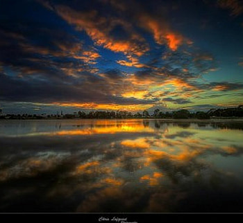 Reflecting on the Sunrise, reflecting, clouds, sky, nature HD wallpaper