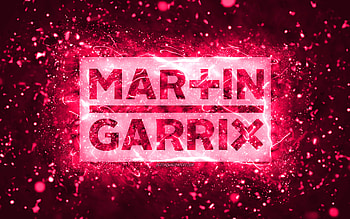 Martin Garrix pink logo, , dutch DJs, pink neon lights, creative, pink abstract background, Martijn Gerard Garritsen, Martin Garrix logo, music stars, Martin Garrix HD wallpaper