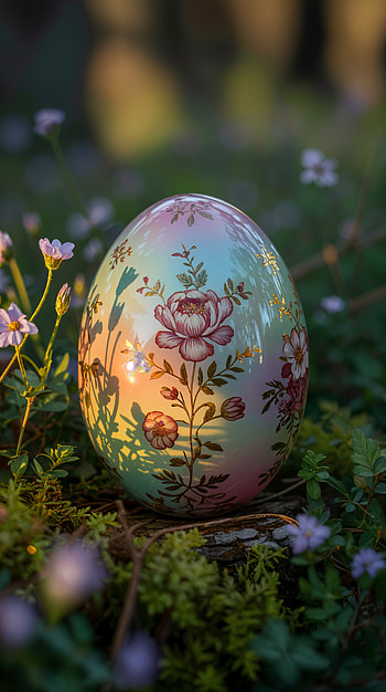 Sunlit Floral Easter Egg — , easter egg HD phone wallpaper