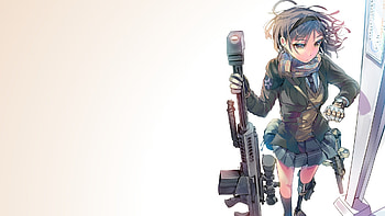 anime Girls, Anime, Women With Guns, Daito, Original Characters, School Uniform, Weapon, Sniper Rifle / and Mobile Backgrounds HD wallpaper