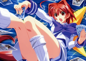 Trading Card Battle, trading card, anime girl, anime, school uniform, school girl HD wallpaper