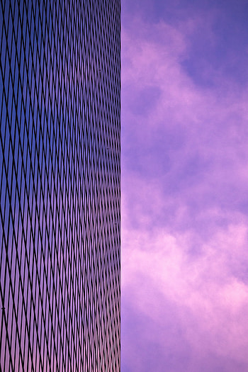 Sky, Violet, Building, Minimalism, Purple HD phone wallpaper