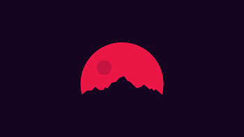 Minimalism Mountains Red, minimalism, mountains, red, artist, digital-art HD wallpaper