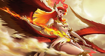 Angel, hao, haoart, wings, fantasy, redhead, girl, orange HD wallpaper