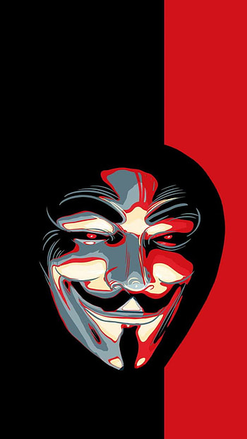 Hoodie Mask, amungost, red, white, black, anonymous HD phone wallpaper