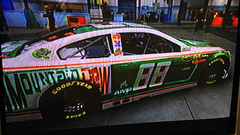 NASCAR '14 Custom Classics: Dale Jr 2008 Mountain Dew Throwback Car HD wallpaper