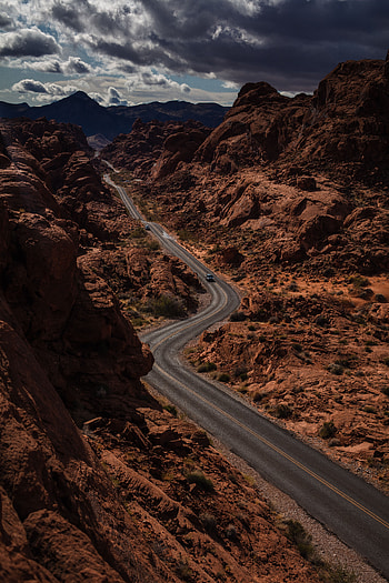 Nature, Mountains, Rocks, View From Above, Road, Relief HD phone wallpaper