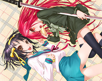 Haruhi and Shana, girls, anime, shana, haruhi HD wallpaper