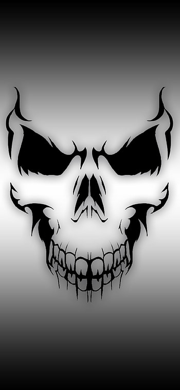 Skull, gradient, dark HD phone wallpaper