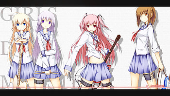 Angel beats!, sexy, yui, guitar, cute, irie, hisako, anime, girls, sekine, angel beats HD wallpaper