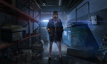 Anime Girl With Mask And Gun , anime-girl, anime, artist, artwork, digital-art HD wallpaper