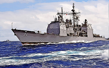 USS Cape St George, , vector art, CG-71, guided-missile cruisers, United States Navy, US army, abstract ships, battleship, US Navy, Ticonderoga-class, USS Cape St George CG-71 HD wallpaper
